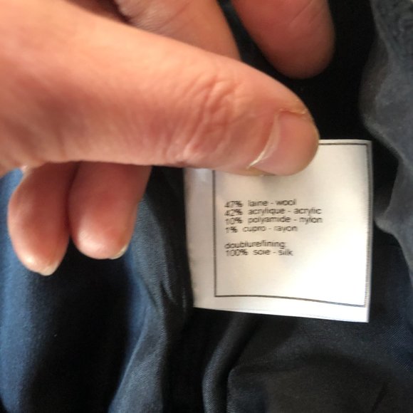 Vintage CHANEL A-line tweed striped skirt (FR 40) - Picture 7 of 9